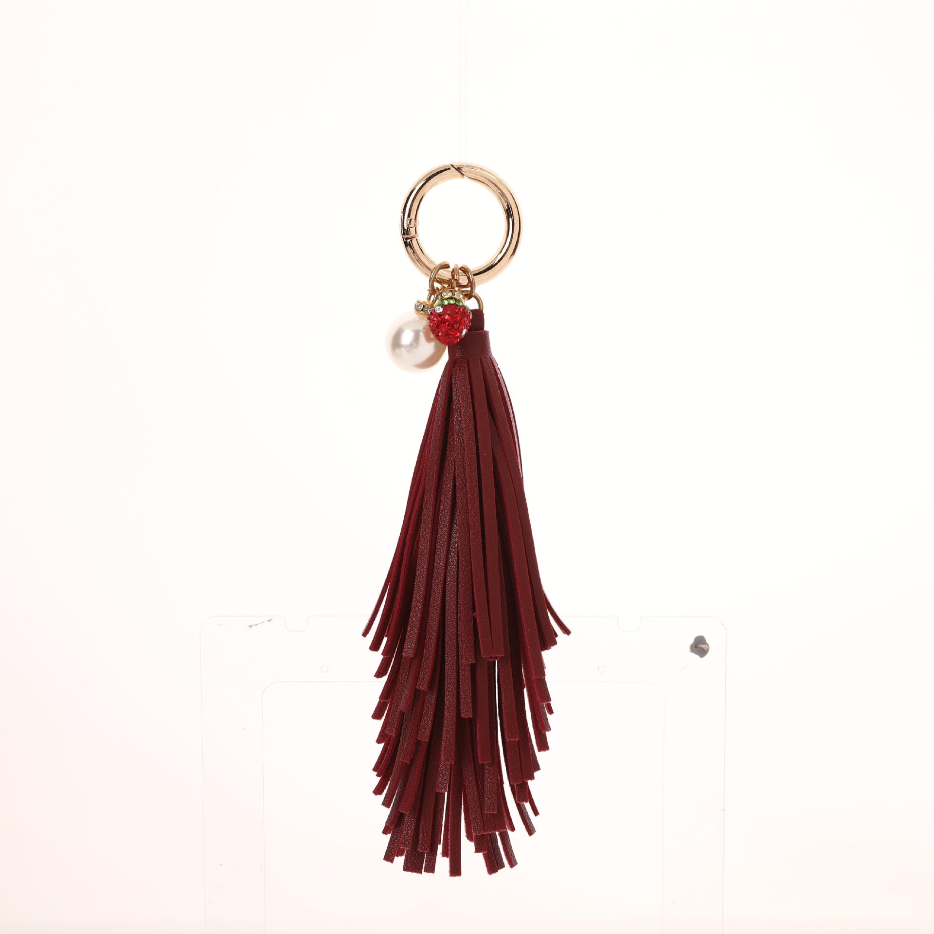 Wholesale 2023 Long Tassel Pearl Pendant Imitation Leather Keychain